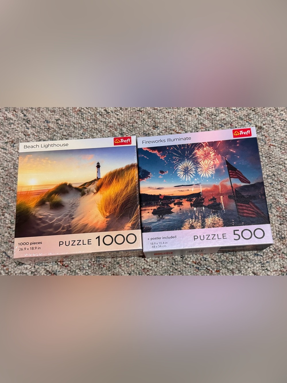 “2” Trefl Puzzles - One 500 Pieces & One 1,000 Pieces